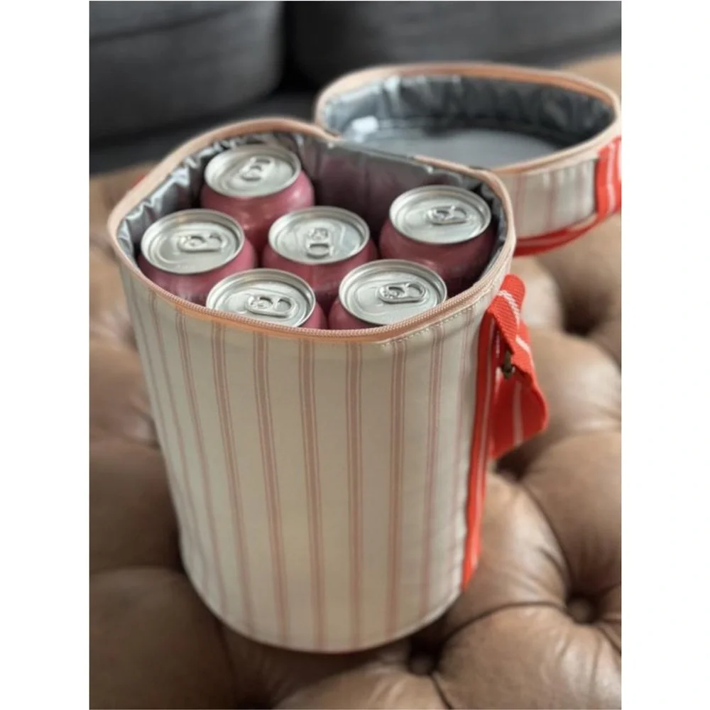 Soft-Sided 10can/6qt Portable Barrel Bag Cooler Coral/Orange - Hearth & Hand™